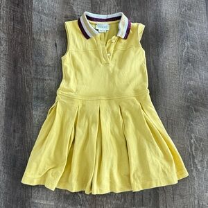 Gucci Yellow Polo Dress with Striped Sparkly Collar, Girls, 24 M